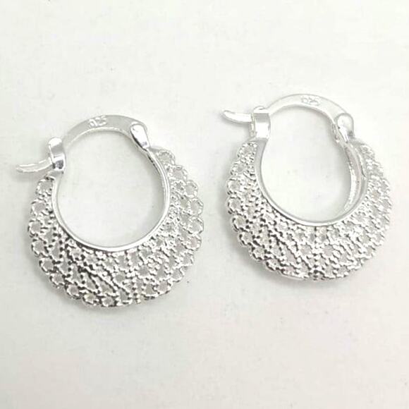 925 Silver Bohemian Style Hoop Earrings Anniversary Birthday Gift New!!! - Picture 2 of 7